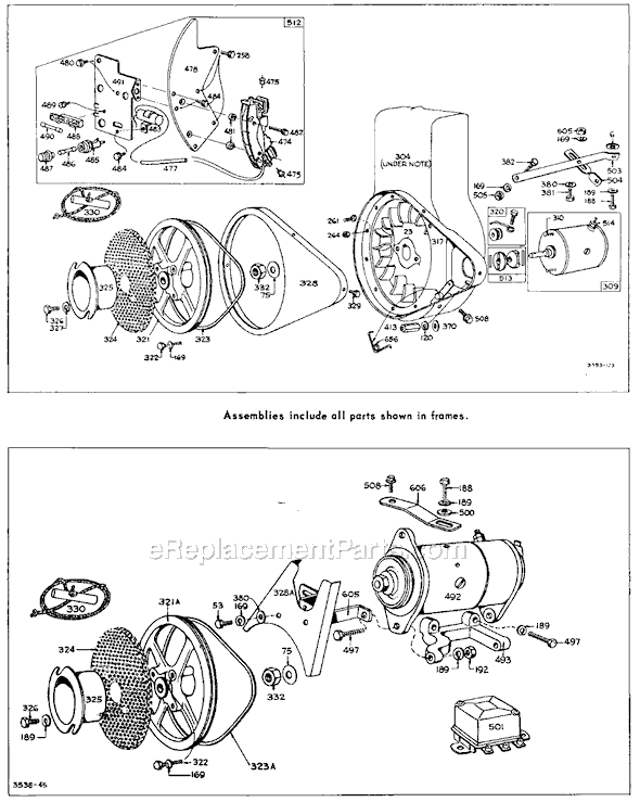 Page B Diagram and Parts List for 143300SERIES  Briggs and Stratton Engine